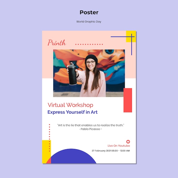 World graphics day poster template