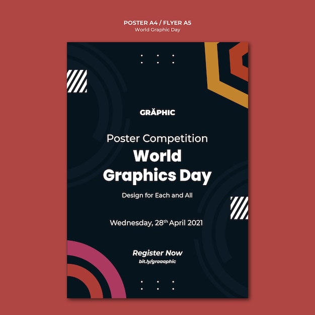 Free PSD world graphics day print template