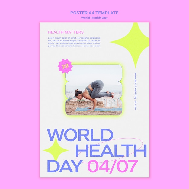 Free PSD world health day a4 poster/ a5 flyer template