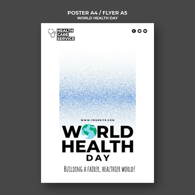 Free PSD world health day a4 poster/ a5 flyer template