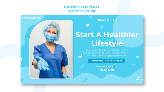 World health day banner template