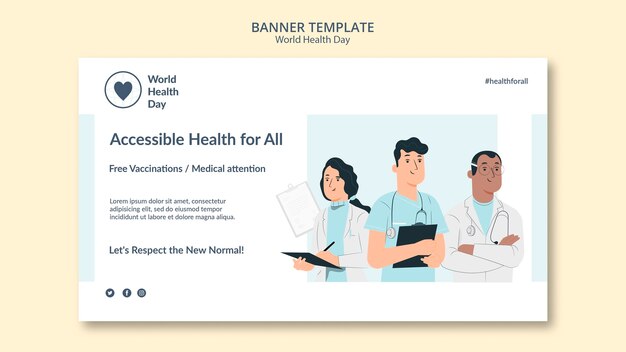 World health day banner template