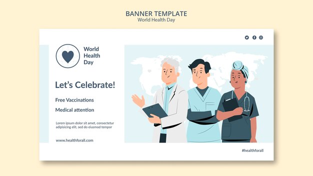 World health day banner template