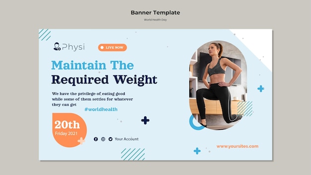 無料PSD 世界保健デーのバナーテンプレート