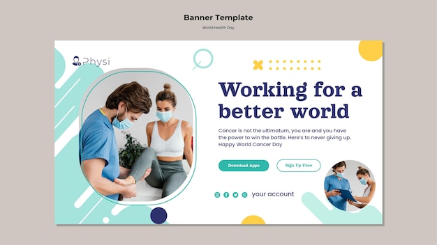 Free PSD world health day banner template