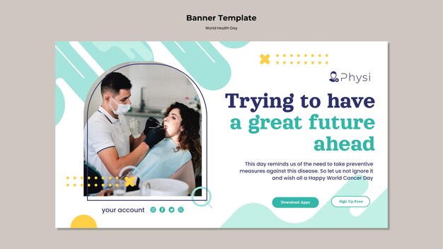 世界保健デーのバナーテンプレート