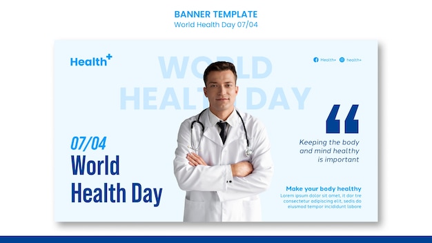 Шаблон баннера всемирного дня здоровья