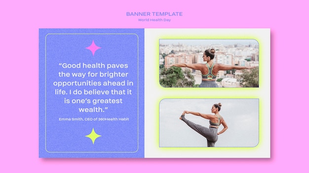 無料PSD 世界保健デーのバナーテンプレート