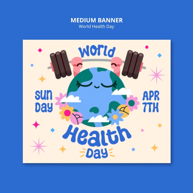 World health day celebration banner template