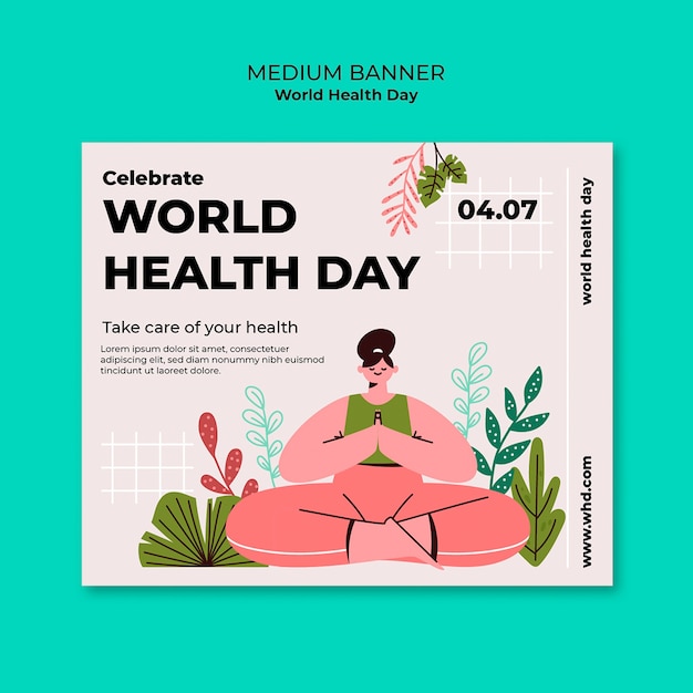 World health day celebration banner template