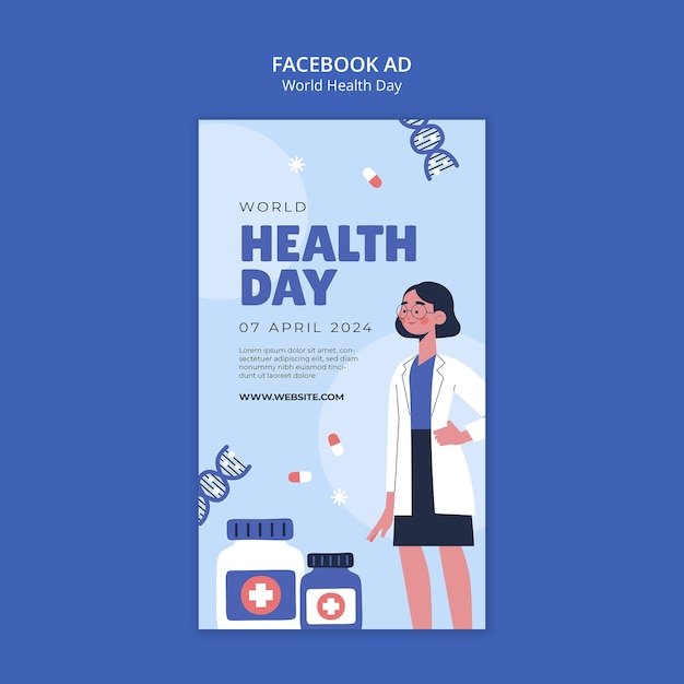 Free PSD world health day celebration facebook template