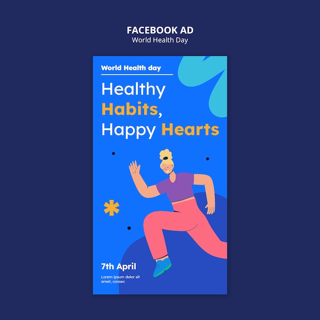 Free PSD world health day celebration facebook template