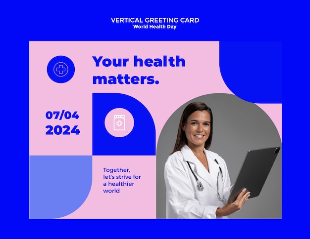 無料PSD 世界健康デー祝賀ギフト証明書