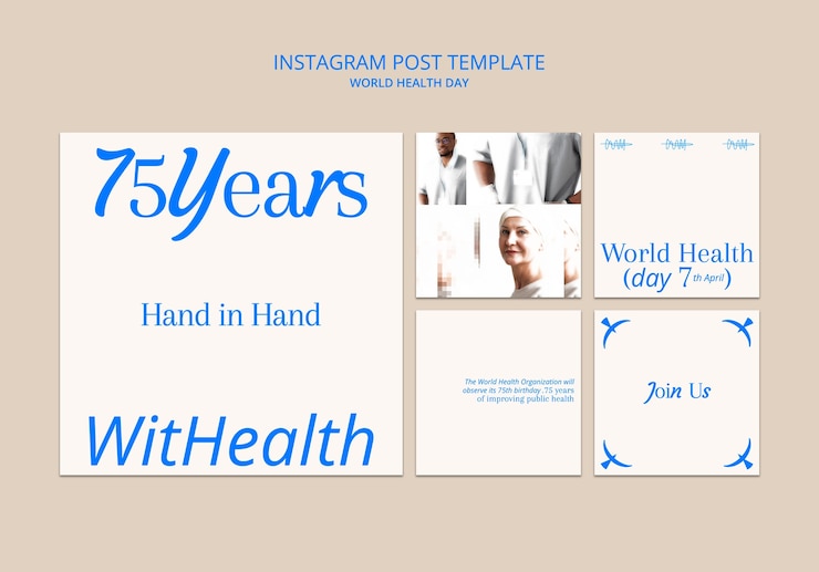 無料PSD 世界保健デーのお祝いinstagramの投稿