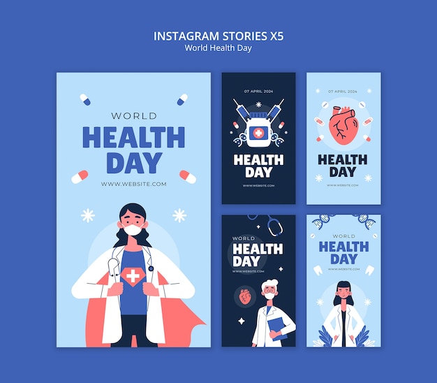 Free PSD world health day celebration instagram stories