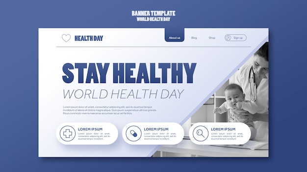 Free PSD world health day celebration landing page