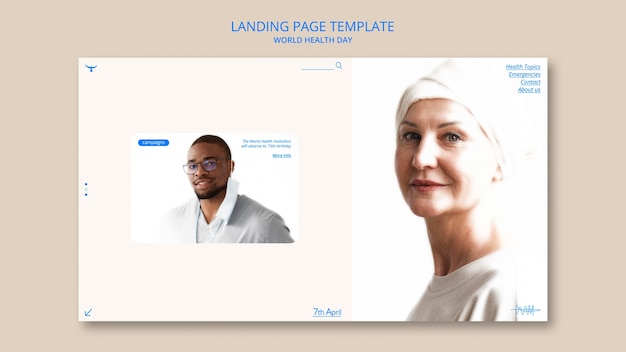 Free PSD world health day celebration landing page