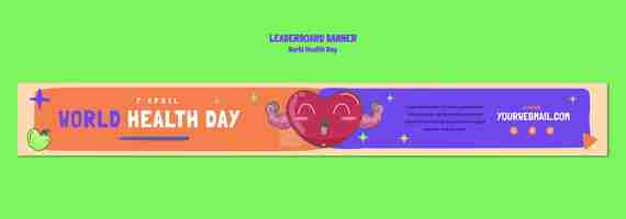 Free PSD world health day celebration leaderboard banner