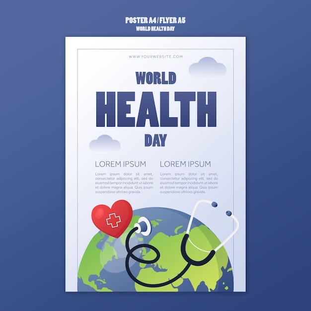 Free PSD world health day celebration poster template