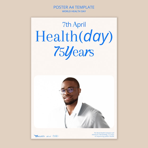 World health day celebration poster template