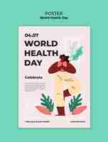 Free PSD world health day celebration poster template