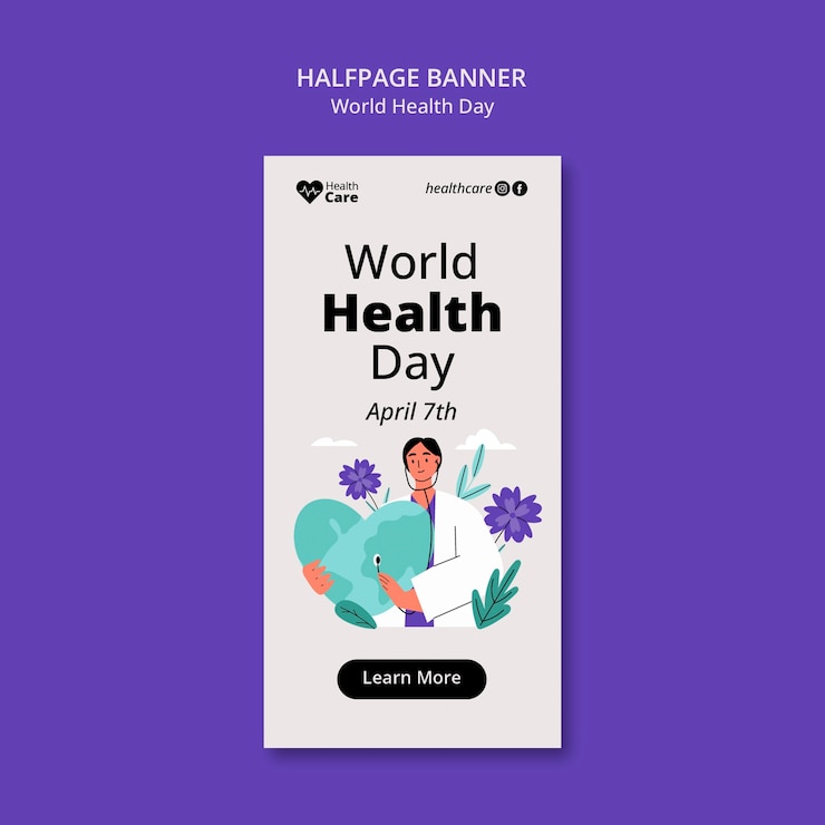 Free PSD world health day celebration template