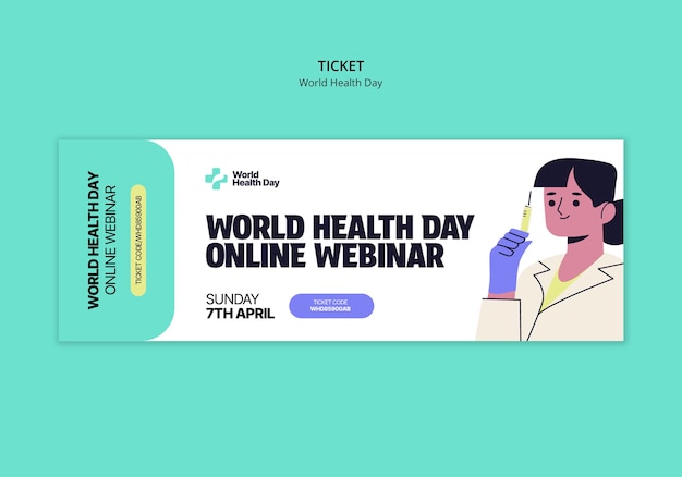 World health day celebration ticket template