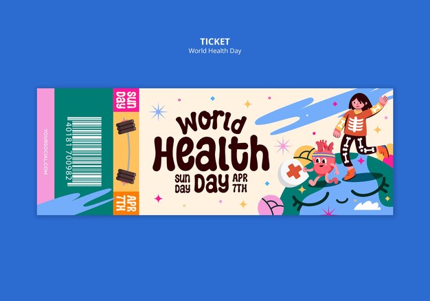 World health day celebration ticket template