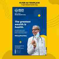 Free PSD world health day flyer template