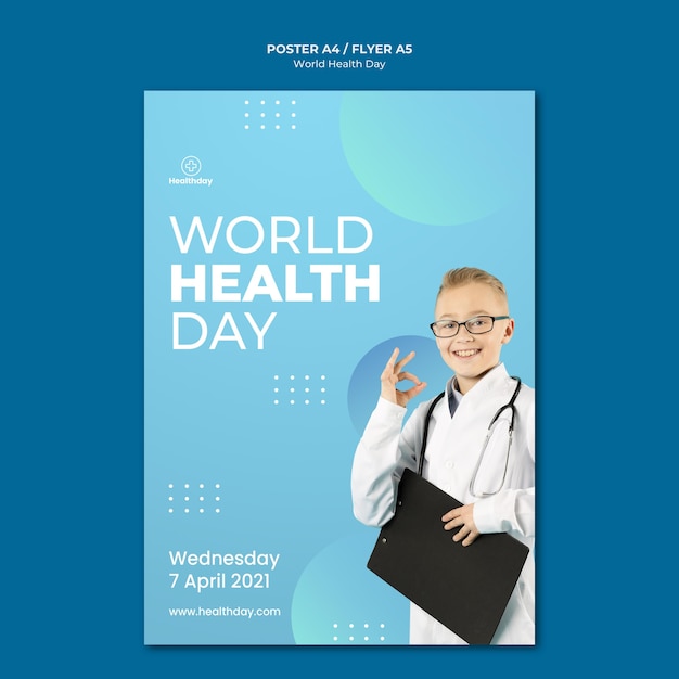 World health day flyer template