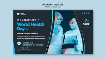 PSD gratuito modello di pagina banner orizzontale giornata mondiale della salute
