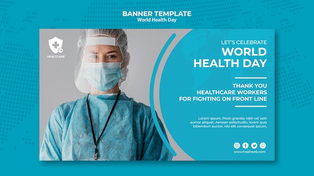 Free PSD world health day horizontal banner template