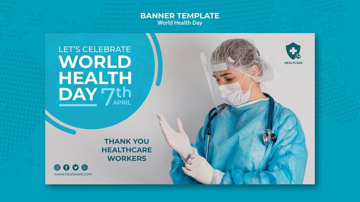 Free PSD world health day horizontal banner template