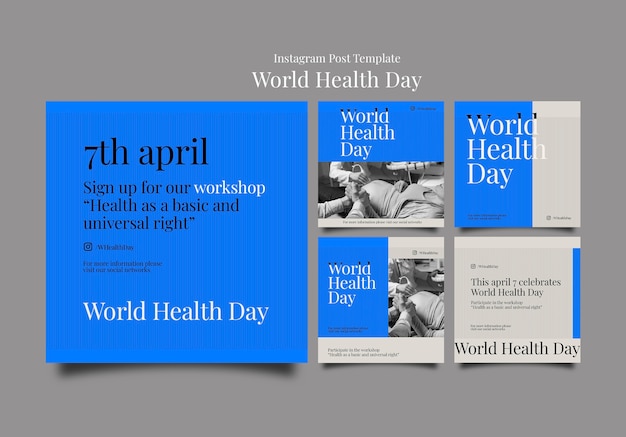 Free PSD world health day instagram posts template