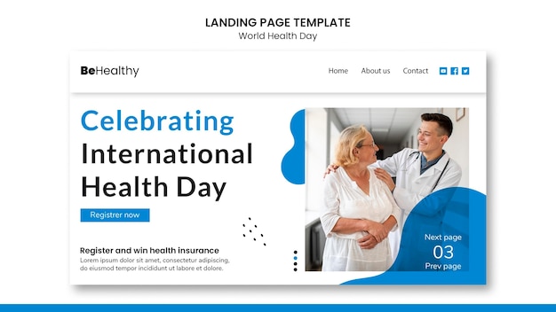 World health day landing page template