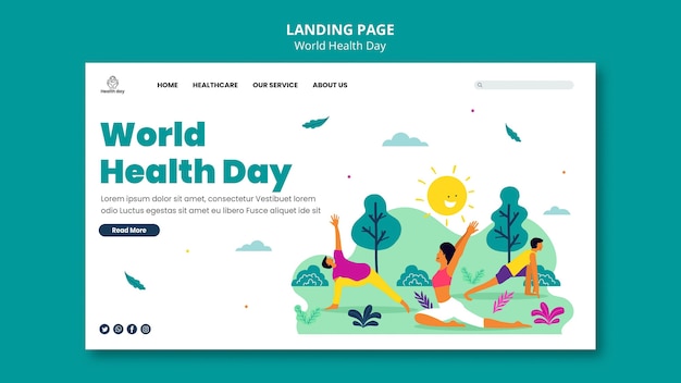 Free PSD world health day landing page template