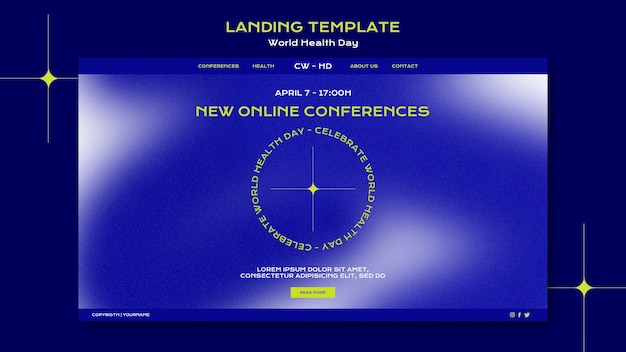 無料PSD 世界保健デーのランディングページテンプレート