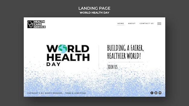 Шаблон целевой страницы всемирного дня здоровья
