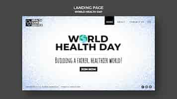 Free PSD world health day landing page template