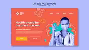 Free PSD world health day landing page template