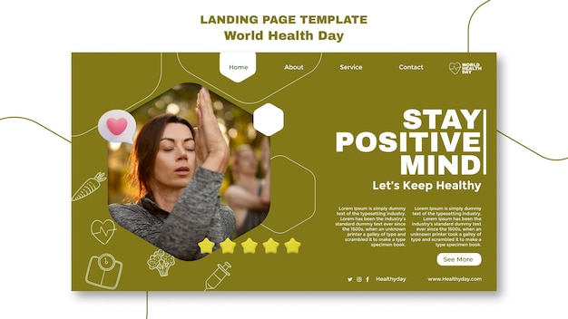 Free PSD world health day landing page template