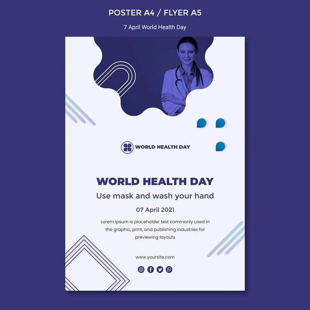 世界保健デーのポスターテンプレート