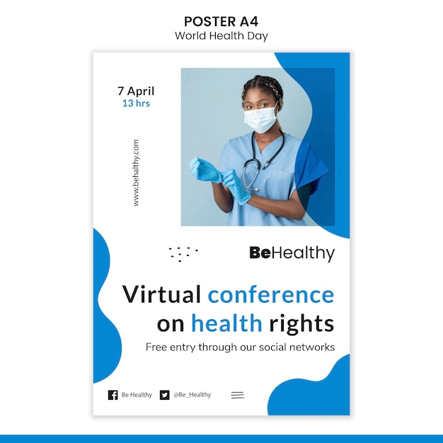 World health day poster template