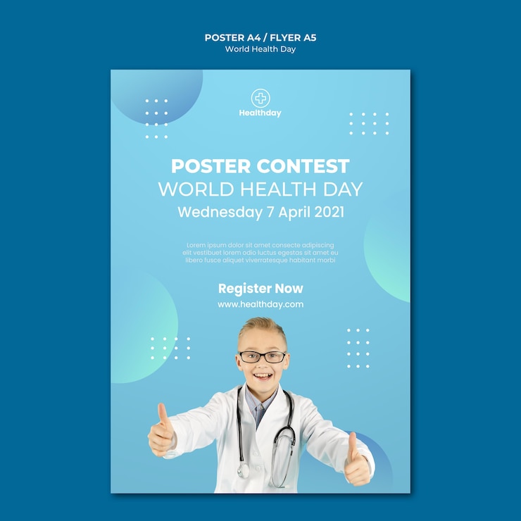 Free PSD world health day poster template