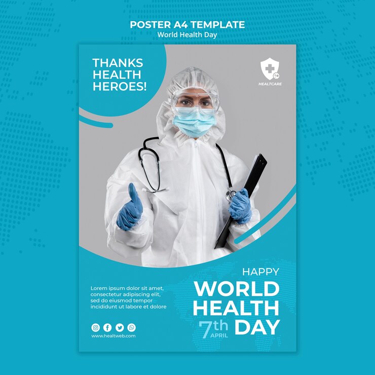 Free PSD world health day poster template