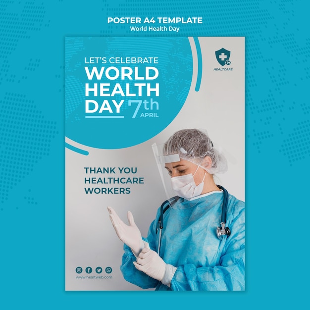세계 보건의 날 포스터 템플릿 무료 PSD 파일