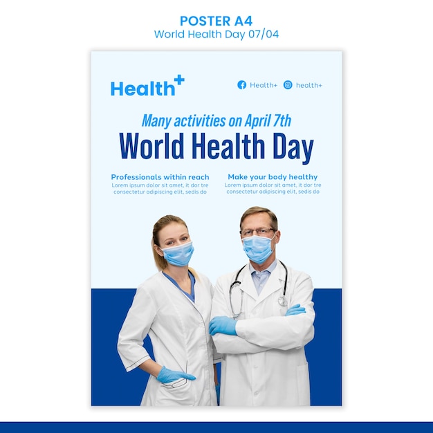 World health day poster template