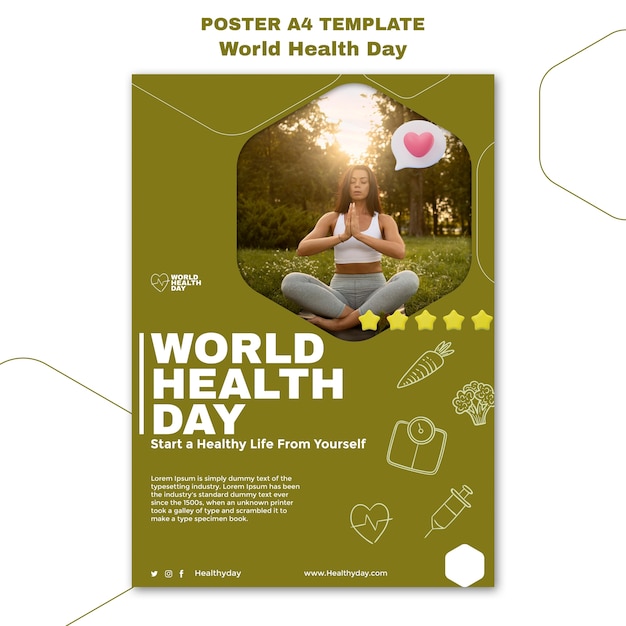 Free PSD World health day poster template