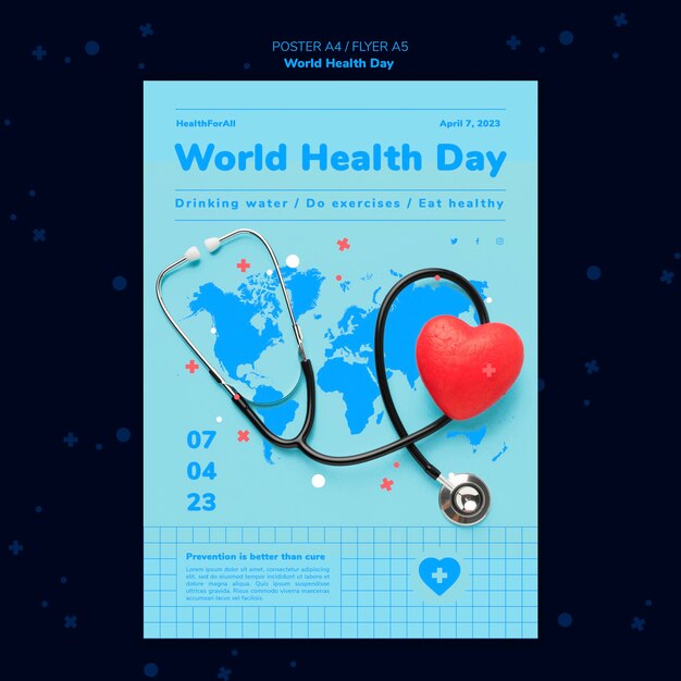 World health day poster template