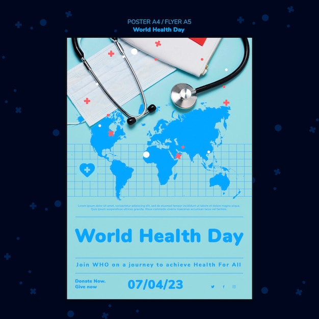 Free PSD world health day poster template